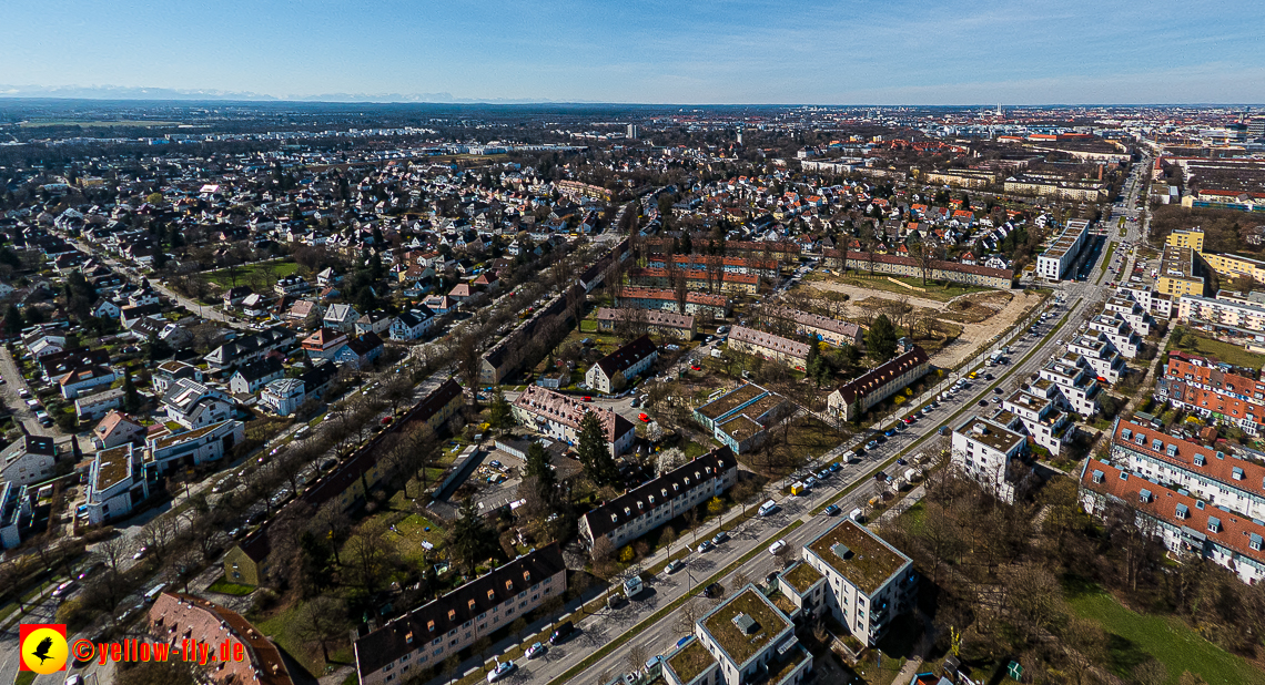 21.03.2023 - Luftbilder von der Baustelle Maikäfersiedlung in Berg am Laim